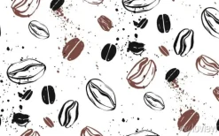 Tapeta: Seamless coffee background with coffee beans