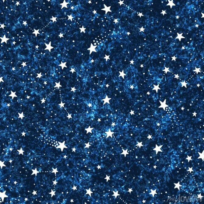 Tapeta: Seamless dark blue textured pattern with constellations and stars