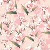 Tapeta: Seamless pattern botanical pink orchid flowers on abstract pink