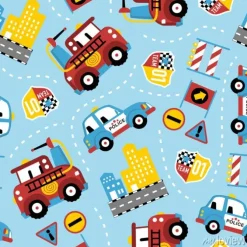 Tapeta: Seamless pattern of rescue team cartoon. firefighter, police