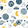 Tapeta: Seamless pattern of space elements