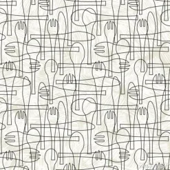 Tapeta: Seamless pattern of forks, spoons and knives. retro mid century