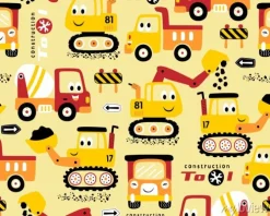 Tapeta: Seamless pattern vector with funny construction vehicles