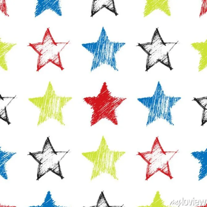Tapeta: Seamless pattern with hand drawn stars