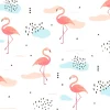 Tapeta: Seamless pattern with pink flamingos