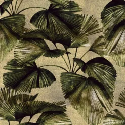 Tapeta: Seamless pattern with round fan-shaped palm leaves. stock illustration