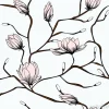 Tapeta: Seamless pattern with flowers. pink magnolias on a white background.