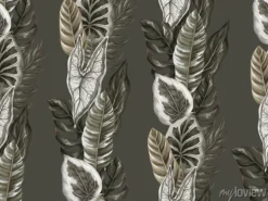 Tapeta: Seamless pattern with tropical leaves. vector.