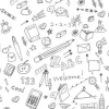 Tapeta: Seamless pattern with hand drawn school, doodle and back to school