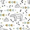 Tapeta: Seamless tribal pattern with low poly polar bears and triangles.