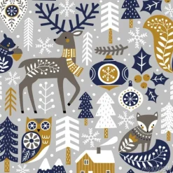 Tapeta: Seamless vector pattern with cute woodland animals, woods and