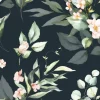 Tapeta: Seamless watercolor floral pattern - pink flowers, green leaves