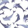 Tapeta: Seamless watercolor pattern with cute dolphins