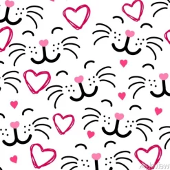 Tapeta: Serduszka i kocie pyszczki