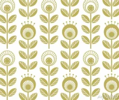 Tapeta: Skandynawskie kwiaty w stylu ludowym - kwiatowy wzór bez szwu