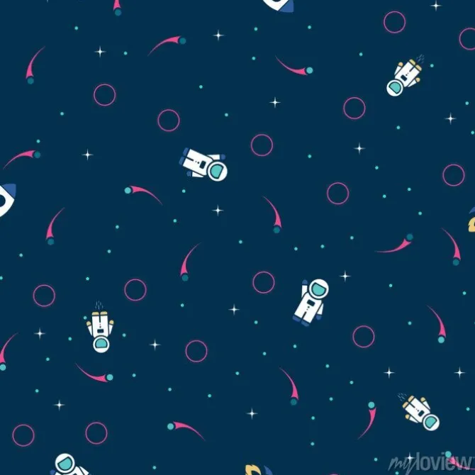 Tapeta: Space exploration seamless pattern vector background. cute hipster