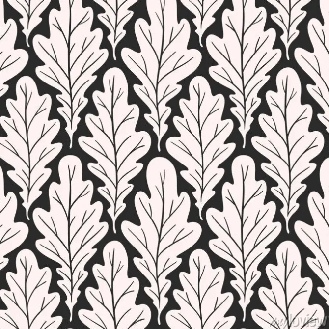Tapeta: Stylized colorful silhouette oak leaves seamless pattern. nature