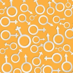 Tapeta: Stylowy tła bezszwowych deseń z białego i szarym 3d ikony płci