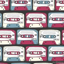 Tapeta: Symbole muzyki. jednolite wzór kaset ratro. rock b