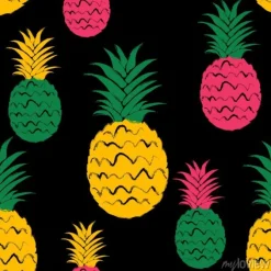 Tapeta: Szczotkarski grunge ananasa owoc bezszwowy wzór.