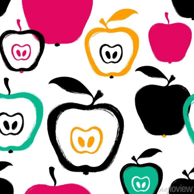 Tapeta: Szczotkarski grunge apple bezszwowy wzór.