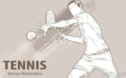 Tapeta: Szkic ręczny profesjonalnego tenisisty. ilustracja wektora sportu.