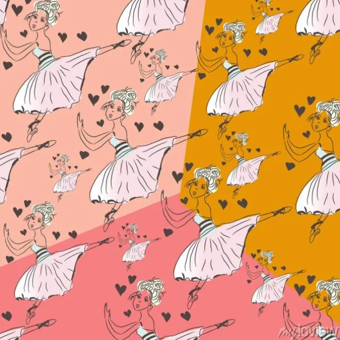 Tapeta: Tancerze baletu bez szwu deseń. wektor tła z ballerinas.