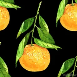 Tapeta: Tangerine bez szwu deseń owoców