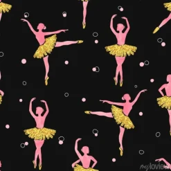 Tapeta: Taniec ballerinas szwu wzorca. ilustracji wektorowych.