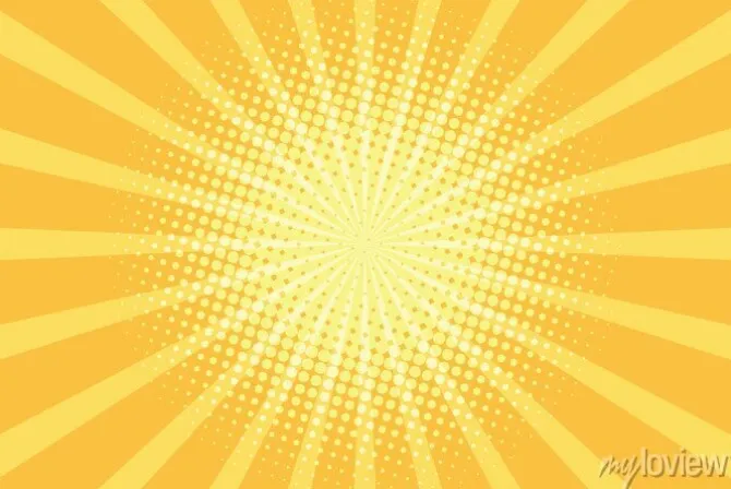 Tapeta: Żółte tło promieni pop-art