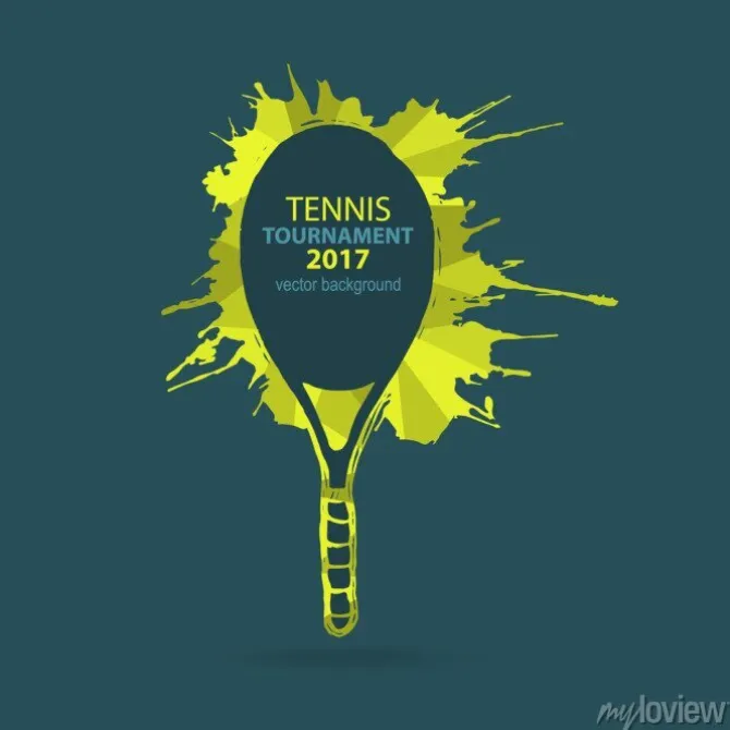 Tapeta: Tenisowy tenis. element projektu. rysunek rę czny, szkic. styl