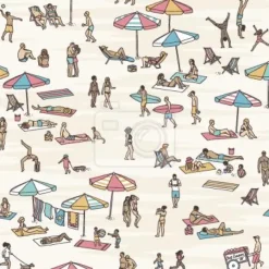 Tapeta: Tiny ludzie na plaży