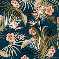 Tapeta: Tropikalne rośliny na ciemnym tle