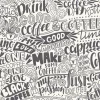 Tapeta: Typograficzne tło z hasłami i cytatami o kawie