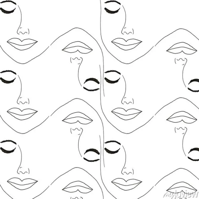 Tapeta: Valentine concept.drawing beautiful face of woman,in decorative