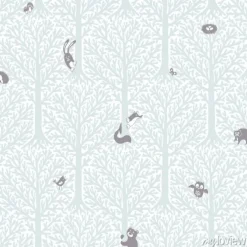 Tapeta: Vector cute pattern with forest animals and birds.