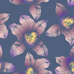 Tapeta: Vector seamless pattern wonderful colorful orchid hand-drawn