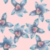 Tapeta: Vector seamless pattern wonderful blue orchid hand-drawn in graphic