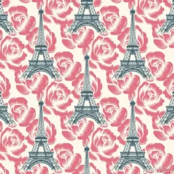 Tapeta: Vintage francja bez szwu deseń. wektor wieża eiffla bezszwowych