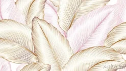 Tapeta: Vintage luxury white seamless floral background with tropic exotic