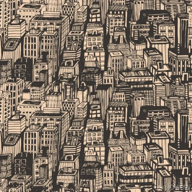 Tapeta: Vintage projektu gazetowy wyciągnąć rękę szwu z dużego miasta.