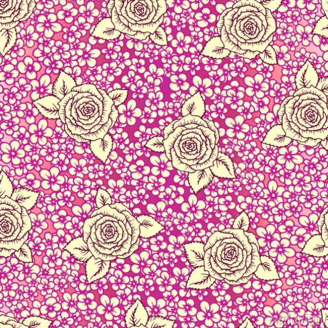 Tapeta: Vintage wektor wzór z róż