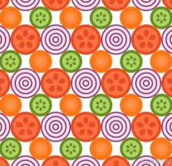 Tapeta: Warzywa geometryczne szwu, styl mieszkania. ilustracji wektorowych