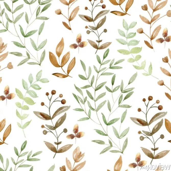 Tapeta: Watercolor forest pattern.