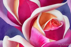 Tapeta: Watercolor seamless pattern with rose, tulip ,lily flowers. watercolor