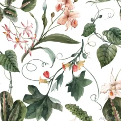 Tapeta: Watercolor tropical seamless vector pattern