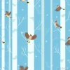 Tapeta: Waxwings birds seamless pattern in winter forest.