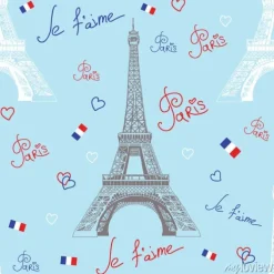 Tapeta: Wektor bez szwu deseń z wieży eiffla