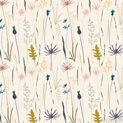 Tapeta: Wektor bez szwu deseń kwiatu z dzikich łąki kwiaty, zioła i trawy.