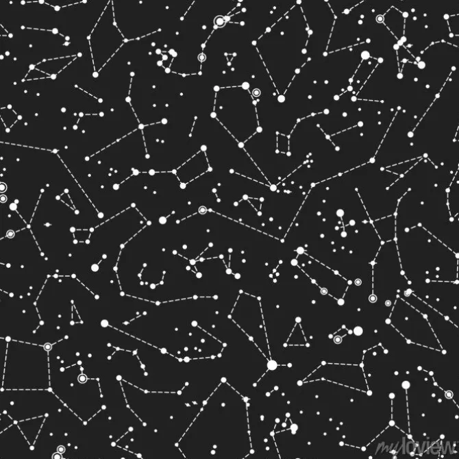 Tapeta: Wektor bez szwu deseń z konstelacjami na czarnym tle. astronomiczne